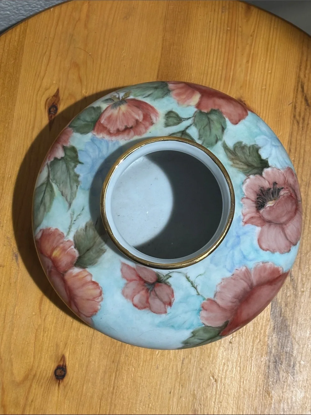 Hand-Painted Floral Porcelain Vase